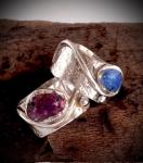 Nancy Sacco, Freeform Sterling, Opal, and Resin Ring